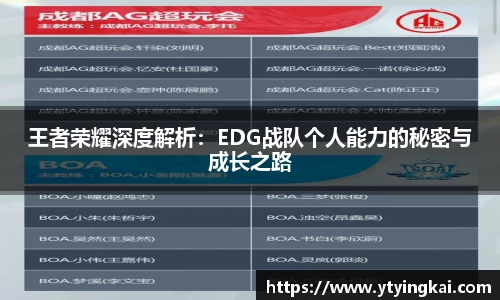 王者荣耀深度解析：EDG战队个人能力的秘密与成长之路