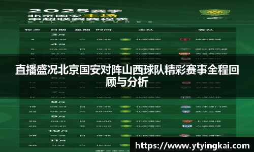 直播盛况北京国安对阵山西球队精彩赛事全程回顾与分析