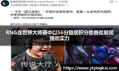 RNG在世界大师赛中以56分稳居积分榜首位展现强劲实力