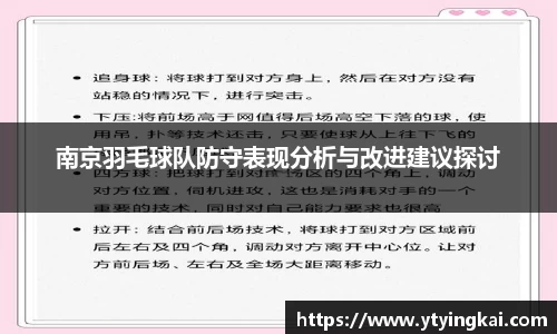 南京羽毛球队防守表现分析与改进建议探讨